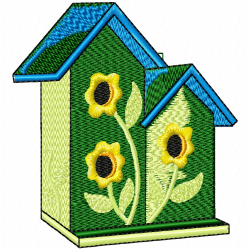 Bird Houses Embroidery Design 5 Bird Houses Embroidery Design 5